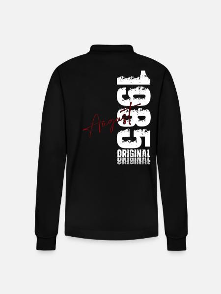 40th Birthday Legend August Born in 1985 - Stanley/Stella Organic Unisex Long-Sleeved Polo Shirt Prepster - black