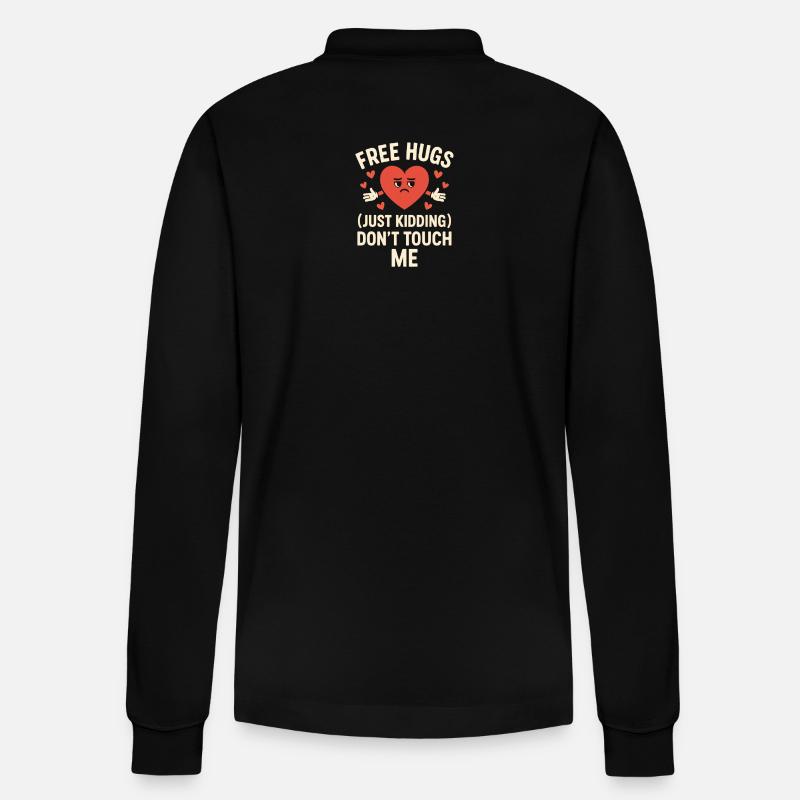 Anti-Valentins-Stimmung - Stanley/Stella Unisex Bio-Langarm-Poloshirt Prepster - Schwarz