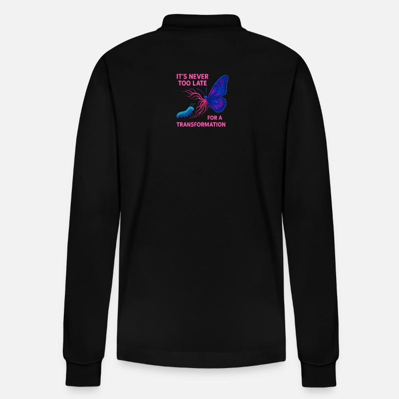 Neon Butterfly – It’s Never Too Late - Stanley/Stella Unisex Bio-Langarm-Poloshirt Prepster - Schwarz