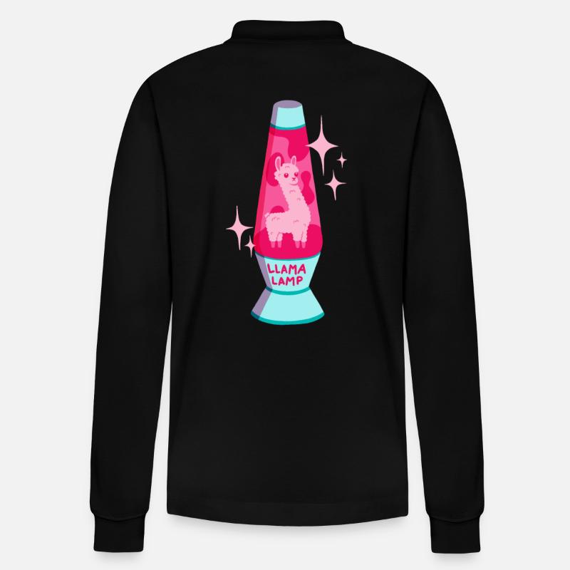 Lama-Lavalampe - Stanley/Stella Unisex Bio-Langarm-Poloshirt Prepster - Schwarz