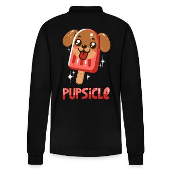 Dog Popsicles - Stanley/Stella Organic Unisex Long-Sleeved Polo Shirt Prepster - black - Back - Anna (173cm)