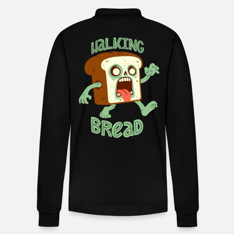 Zombie-Brot: Walking Bread - Stanley/Stella Unisex Bio-Langarm-Poloshirt Prepster - Schwarz