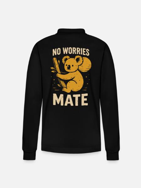 No stress, buddy - Stanley/Stella Organic Unisex Long-Sleeved Polo Shirt Prepster - black