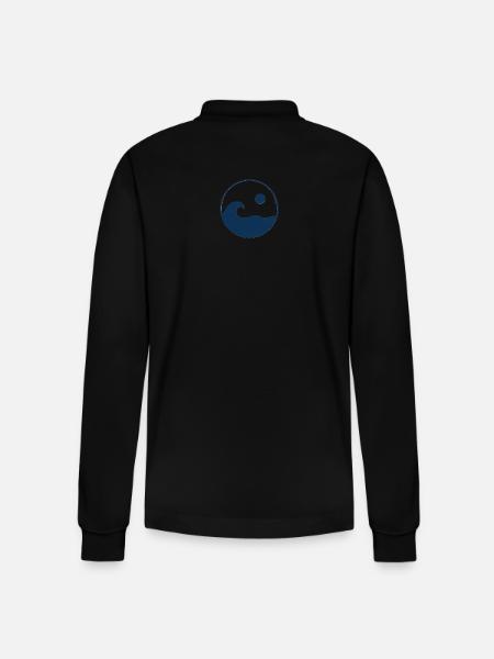 Circle Waves Sun Logo - Stanley/Stella Organic Unisex Long-Sleeved Polo Shirt Prepster - black