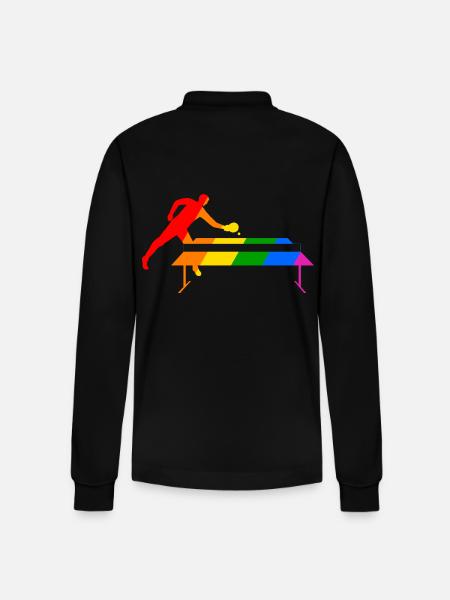 Rainbow Table Tennis - Stanley/Stella Organic Unisex Long-Sleeved Polo Shirt Prepster - black