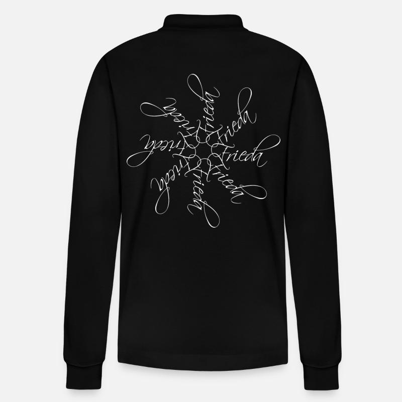 Frieda Name Namensmandala - Stanley/Stella Unisex Bio-Langarm-Poloshirt Prepster - Schwarz