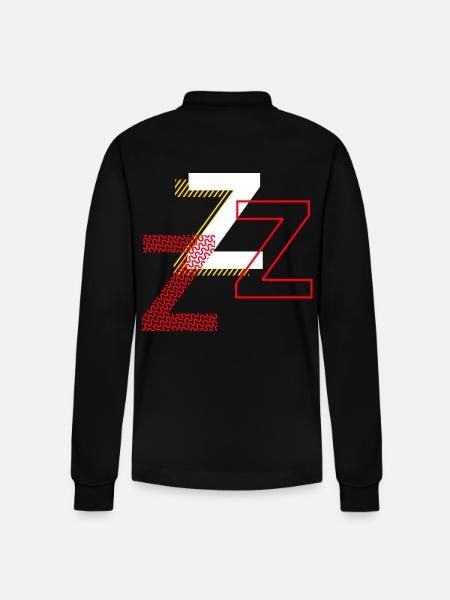 Alphabet Design Letter Z - Stanley/Stella Organic Unisex Long-Sleeved Polo Shirt Prepster - black