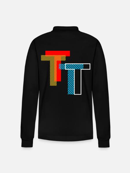 T Initial - Stanley/Stella Organic Unisex Long-Sleeved Polo Shirt Prepster - black