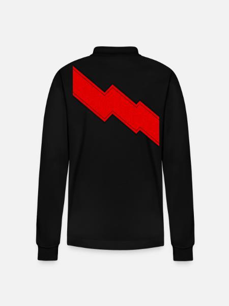 Regalo con segno di fulmine rosso - Polo a manica lunga ecologica unisex Prepster di Stanley/Stella - nero