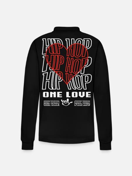 Hip Hop - One Love - Stanley/Stella Unisex Bio-Langarm-Poloshirt Prepster - Schwarz
