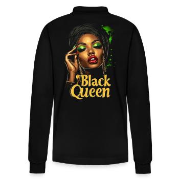 Black Queen Heritage Black History Month Kunst - Stanley/Stella Unisex Bio-Langarm-Poloshirt Prepster - Schwarz - Hinten - Anna (173cm)
