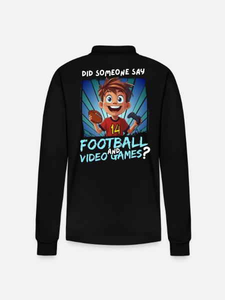 14-års fødselsdag Fodbold og spil for 14-årige - Stanley/Stella Prepster økologisk unisex langærmet poloshirt - sort