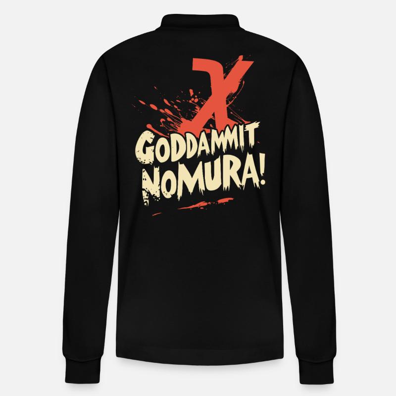 Goddammit Nomura – X Design - Stanley/Stella Unisex Bio-Langarm-Poloshirt Prepster - Schwarz