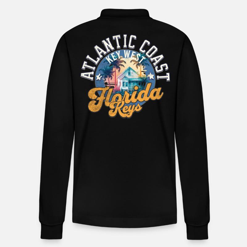 Florida keys Key West - Stanley/Stella Unisex Bio-Langarm-Poloshirt Prepster - Schwarz