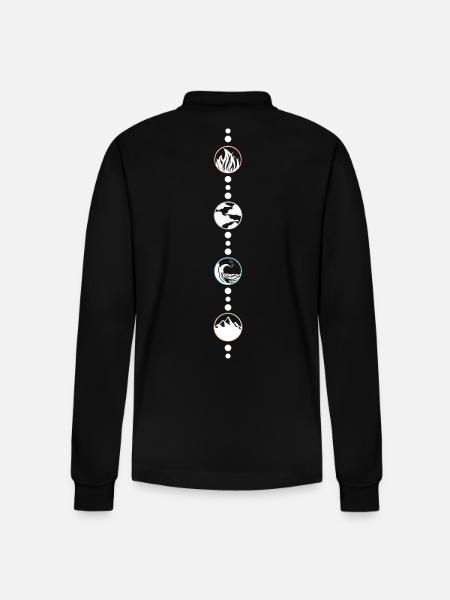 4 Items - Stanley/Stella Organic Unisex Long-Sleeved Polo Shirt Prepster - black
