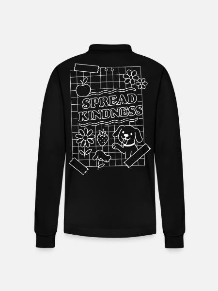 Spread Kindness (white) - Stanley/Stella Organic Unisex Long-Sleeved Polo Shirt Prepster - black