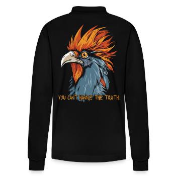 Du verträgst die Wahrheit nicht, lustiger Hahn - Stanley/Stella Unisex Bio-Langarm-Poloshirt Prepster - Schwarz - Hinten - Anna (173cm)