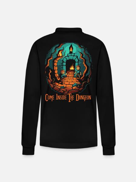 Come into the dungeon - Stanley/Stella Organic Unisex Long-Sleeved Polo Shirt Prepster - black
