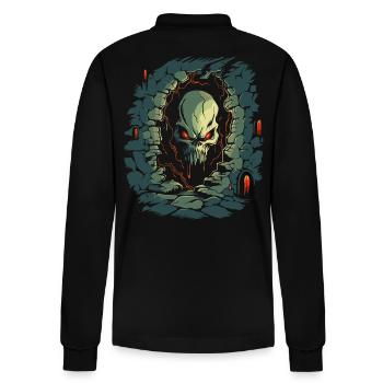 Im Kerker des Schreckens ist ein Totenkopf - Stanley/Stella Unisex Bio-Langarm-Poloshirt Prepster - Schwarz - Hinten - Anna (173cm)