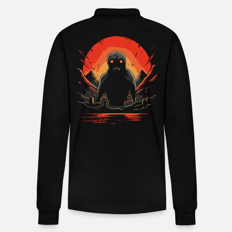 Berge Monster Horror - Stanley/Stella Unisex Bio-Langarm-Poloshirt Prepster - Schwarz
