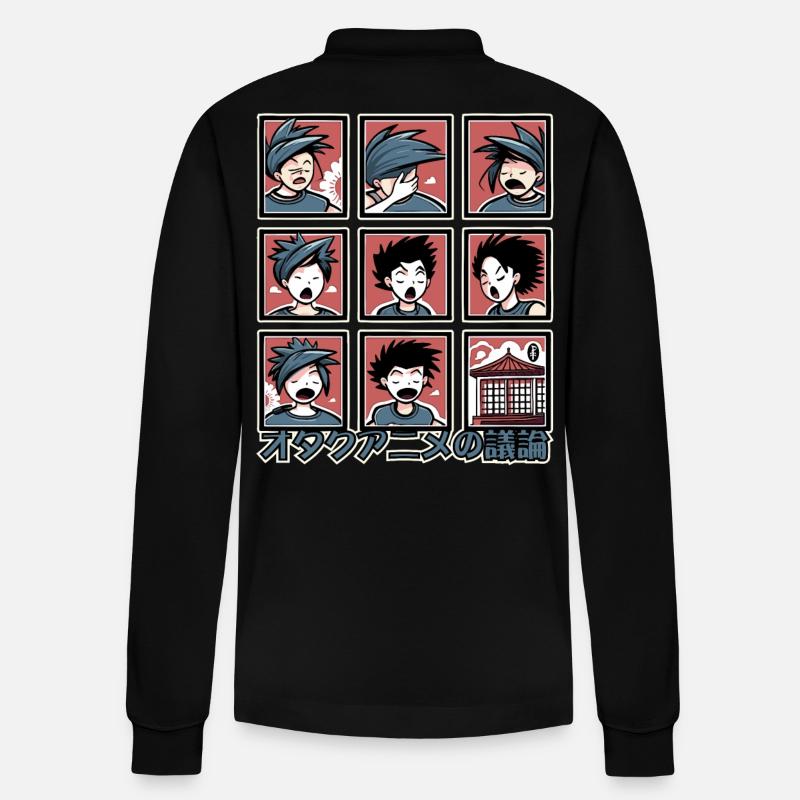 オタクアニメの議論 Anime-Otaku-Diskussionen - Stanley/Stella Unisex Bio-Langarm-Poloshirt Prepster - Schwarz