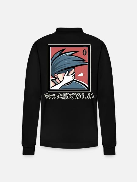 Anime Tarot: もっと恥ずかしい, The Embarrassing - Stanley/Stella Organic Unisex Long-Sleeved Polo Shirt Prepster - black