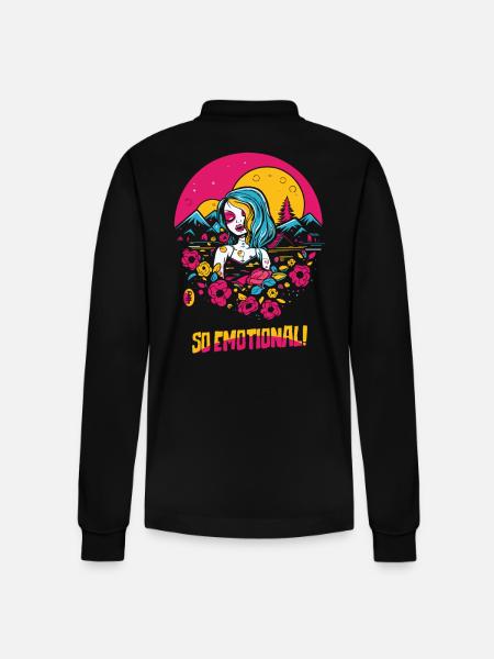 Så følelsesladet, emo pige med hjerte og natur - Stanley/Stella Prepster økologisk unisex langærmet poloshirt - sort