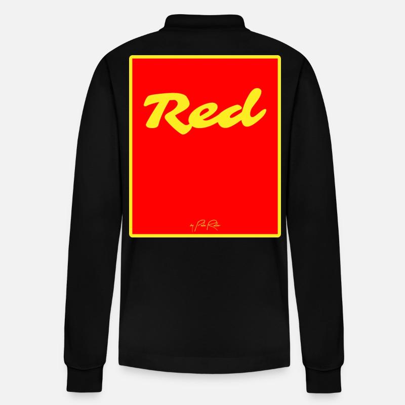 Rot - Stanley/Stella Unisex Bio-Langarm-Poloshirt Prepster - Schwarz