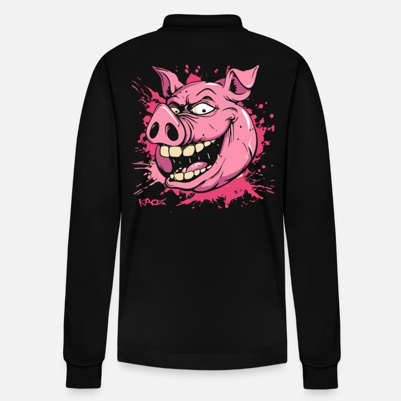 Cochon indécent - Polo à manches longues bio PREPSTER Stanley/Stella Unisexe - noir