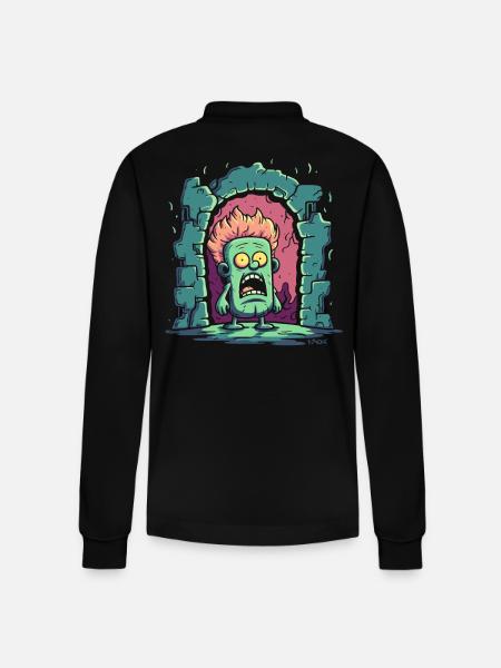 Little Dungeon Man - Stanley/Stella Organic Unisex Long-Sleeved Polo Shirt Prepster - black
