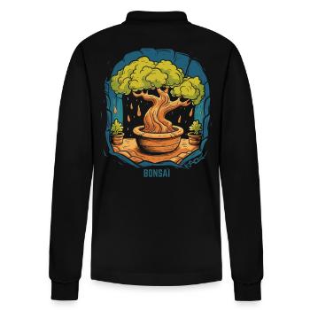 Bonsai - Stanley/Stella Unisex Bio-Langarm-Poloshirt Prepster - Schwarz - Hinten - Anna (173cm)