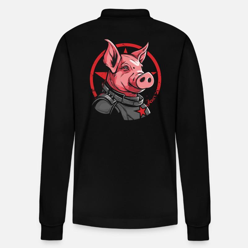 Cochon étoilé - Polo à manches longues bio PREPSTER Stanley/Stella Unisexe - noir