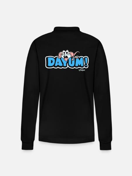 Damn says the darn mouse - Stanley/Stella Organic Unisex Long-Sleeved Polo Shirt Prepster - black