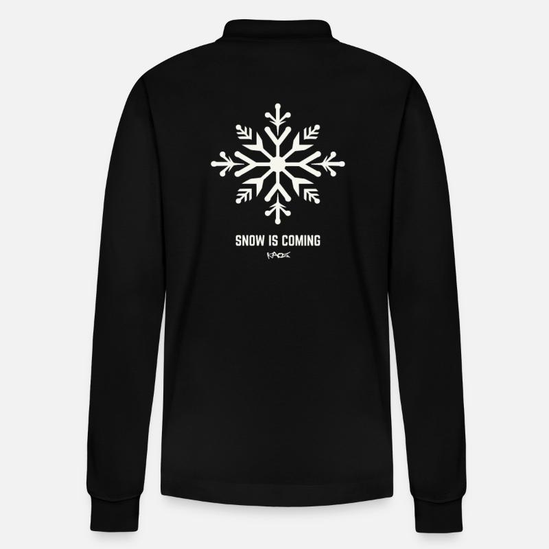 Es kommt Schnee. - Stanley/Stella Unisex Bio-Langarm-Poloshirt Prepster - Schwarz
