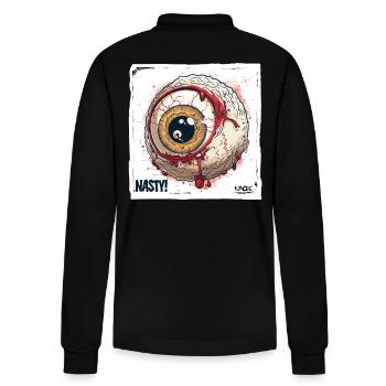 Ein gemeines ekliges Auge - Stanley/Stella Unisex Bio-Langarm-Poloshirt Prepster - Schwarz - Hinten - Anna (173cm)