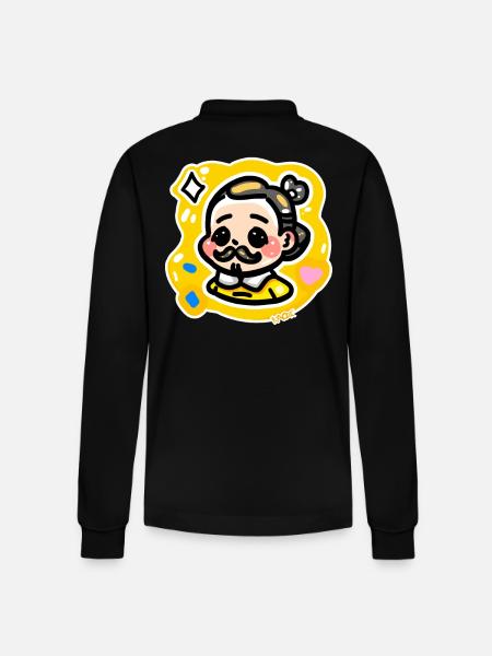 Shakespeare Chibi Guy - Polo à manches longues bio PREPSTER Stanley/Stella Unisexe - noir