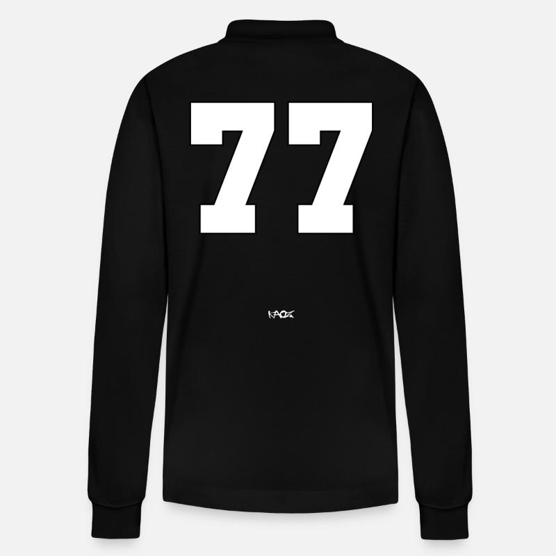 Die Nummer 77 - Stanley/Stella Unisex Bio-Langarm-Poloshirt Prepster - Schwarz