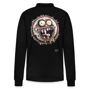 Horror Monster Chestnut Chestnut - Stanley/Stella Organic Unisex Long-Sleeved Polo Shirt Prepster - black - Back - Anna (173cm)