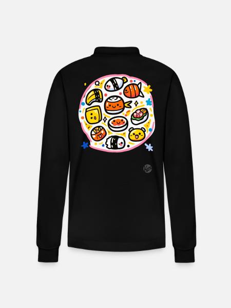 Sushi Heaven - Stanley/Stella Organic Unisex Long-Sleeved Polo Shirt Prepster - black