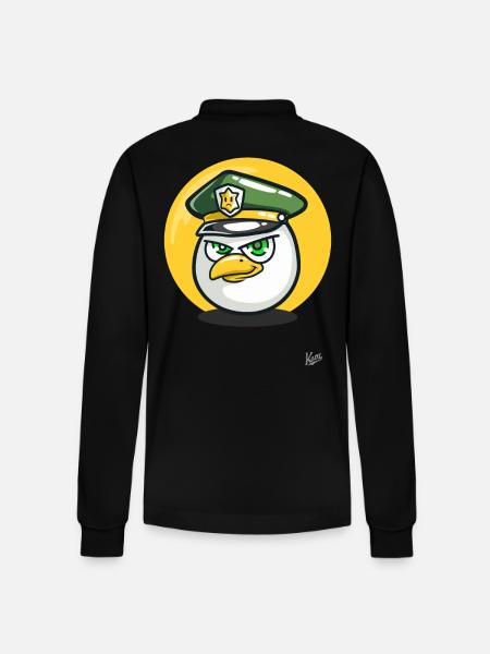 Policeman Captain Vogel - Stanley/Stella Organic Unisex Long-Sleeved Polo Shirt Prepster - black
