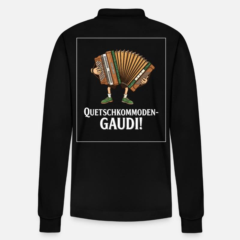 Quetschkommoden Gaudi ! - Stanley/Stella Unisex Bio-Langarm-Poloshirt Prepster - Schwarz