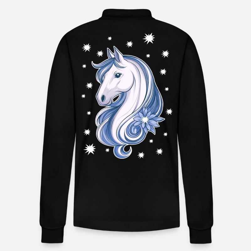 Cheval avec des étoiles - Polo à manches longues bio PREPSTER Stanley/Stella Unisexe - noir