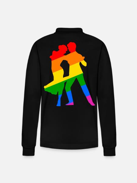 Tango LGBTQIA+ - Stanley/Stella Organic Unisex Long-Sleeved Polo Shirt Prepster - black
