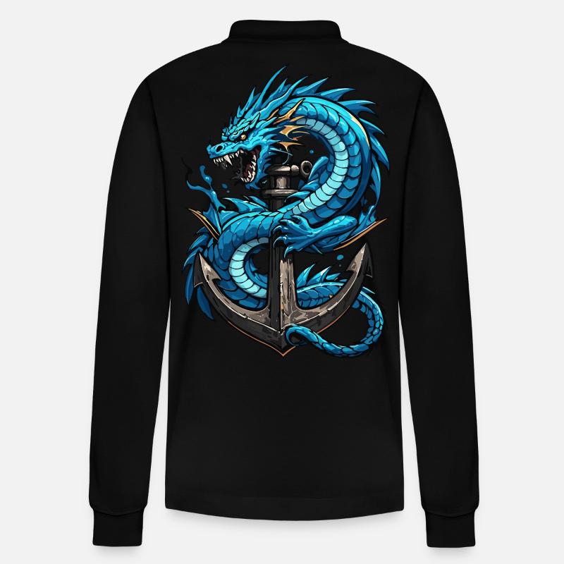 Seedrache - Stanley/Stella Unisex Bio-Langarm-Poloshirt Prepster - Schwarz