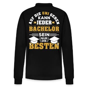 Bachelor Abschluss geschafft Uni Student Geschenk - Stanley/Stella Unisex Bio-Langarm-Poloshirt Prepster - Schwarz - Hinten - Anna (173cm)