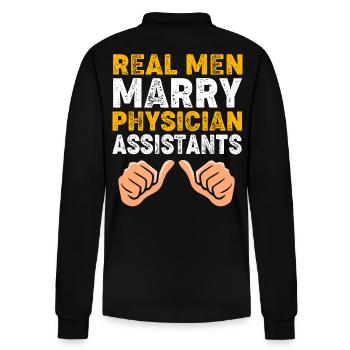 Physician Assistant Nursing MFA PA - Stanley/Stella Organic Unisex Long-Sleeved Polo Shirt Prepster - black - Back - Anna (173cm)