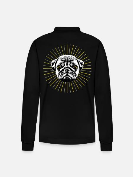 Holy Pug - Stanley/Stella Organic Unisex Long-Sleeved Polo Shirt Prepster - black