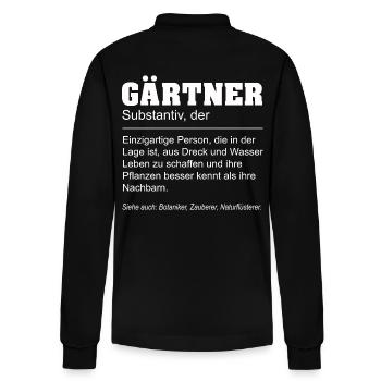 Gärtner Lustige Definition - Stanley/Stella Unisex Bio-Langarm-Poloshirt Prepster - Schwarz - Hinten - Anna (173cm)