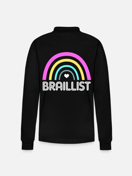 Blind Blindenschrift Braille - Stanley/Stella Organic Unisex Long-Sleeved Polo Shirt Prepster - black