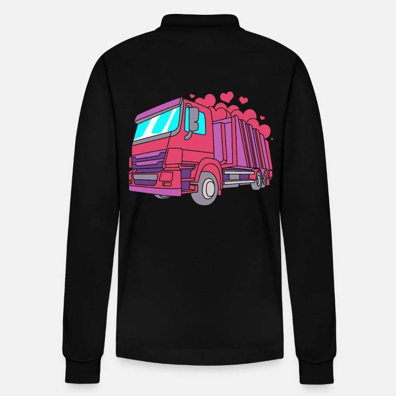 Mülleimer Müllwagen Müllauto Müllmann - Stanley/Stella Unisex Bio-Langarm-Poloshirt Prepster - Schwarz